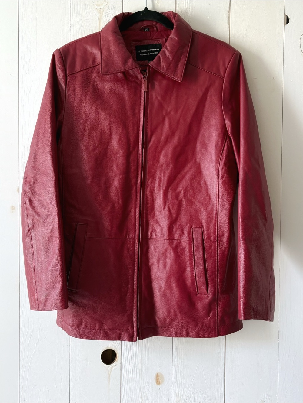 Genuine Leather Fairweater Red Jacket Size Small